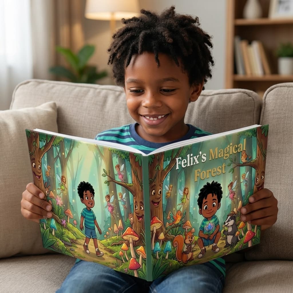 Child reading their personalized book